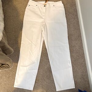 Ruby Rd. Women's Cream Straight Leg Jeans
